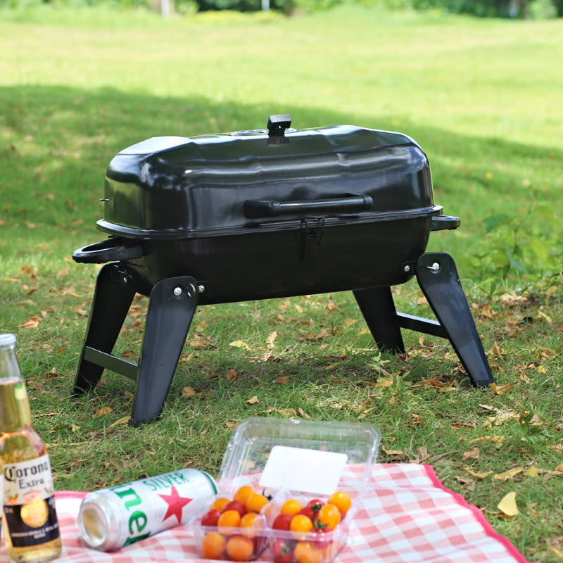 Experience the Joy of Grilling Anywhere with Our Portable Foldable Small Hamburger Barbecue Grill